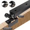 image:imageDIYHD 60 Commercial Grade Aluminum Pocket Door Track KitCeiling Mount Box Rail Sliding Door HardwareBlackFit MAX Door Width30in48 Ceiling Track KitNO door